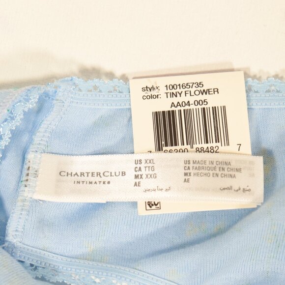 NWT Charter Club Panties Size XXL in Blue Floral - Picture 5 of 14